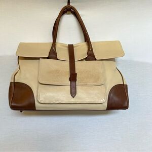 Marco Buggiani Cream and Brown Satchel/Purse